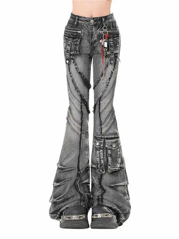 Dark Academia Cargo Jean Flared