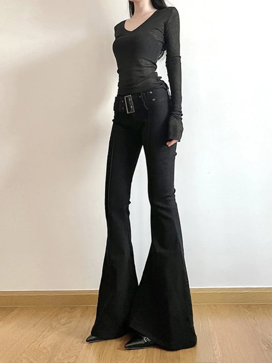 Black Flare Pants Streetwear